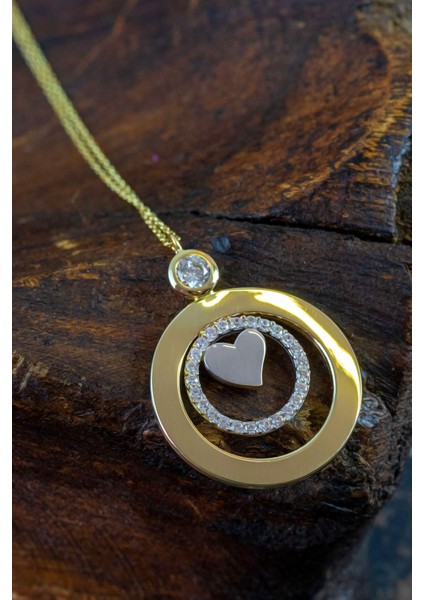 14 Ayar Altın Kolye Kalp Desenli Tasarım Altın Kolye 45 cm Uzunluk