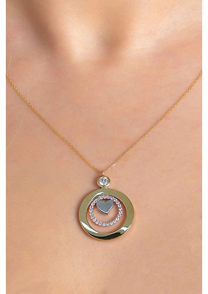 14 Ayar Altın Kolye Kalp Desenli Tasarım Altın Kolye 45 cm Uzunluk modelleri