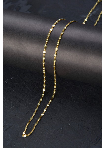 14 Ayar Altın Zincir Dövme Desenli Altın Zincir Kolye 45 cm Uzunluk 1,60 mm Kalınlık modelleri