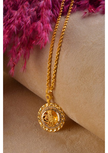 14 Ayar Altın Kolye Halat Zincirli Osmanlı Tuğralı Altın Kolye 45 cm Uzunluk modelleri