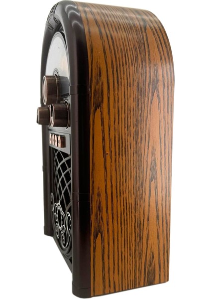 Retro Radyo Taşınabilir Bluetooth Speaker ve Hoparlör Ahşap Kaplama Klasik Antika Tarzı Iç ve Dış Mekan Multiband USB Girişli Dekoratif Klasik Radyo R-1950-BTL