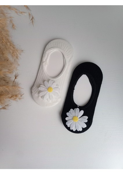 2'li Papatyalı Kız Bebek Babet Çorap