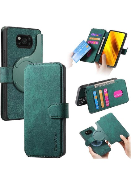 Xiaomi Poco X3 Nfc Retro Mıknatıs Koruyucu Malzeme Cüzdan Için Flip Case (Yurt Dışından)