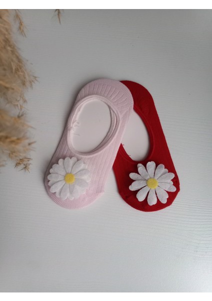 2'li Papatyalı Kız Bebek Babet Çorap