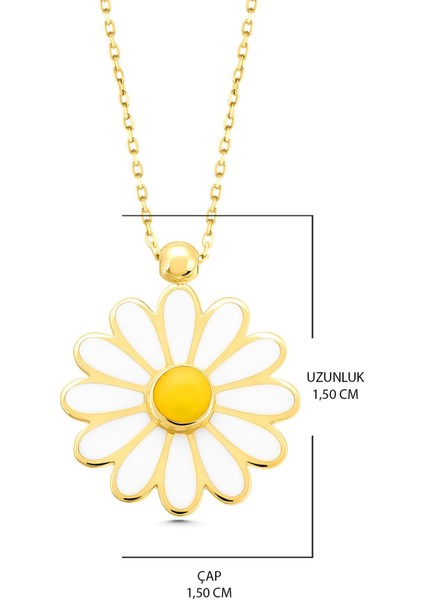 14 Ayar Altın Kolye Papatya Mineli Altın Kolye 45 cm Uzunluk fiyatları