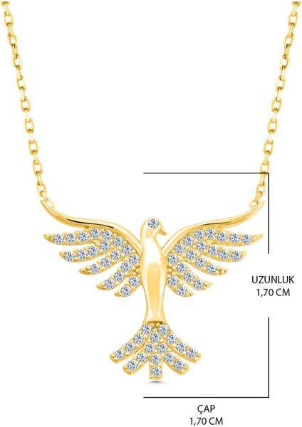 14 Ayar Altın Kolye Zümrütü Anka Kuşu Altın Kolye 45 cm Uzunluk fiyatları