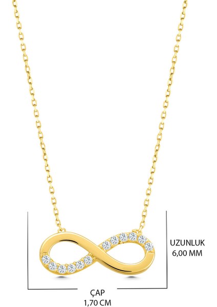 14 Ayar Altın Kolye Taşlı Sonduzluk Altın Kolye 45 cm Uzunluk