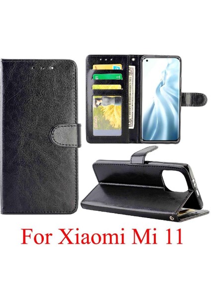 Manyi Mall Xiaomi Mi 11 Için Flip Case Manyetik Kapatma Kart Tutucu Pu Deri (Yurt Dışından)