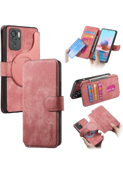 Xiaomi Redmi Not 10 Için Flip Case 4g Cüzdan Kart Standı Mıknatıs Koruyucu (Yurt Dışından)