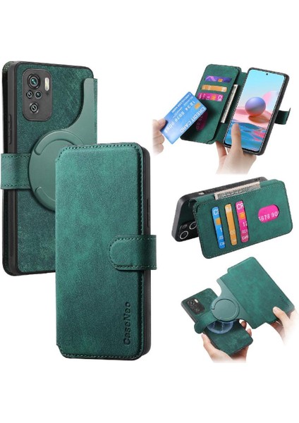 Xiaomi Redmi Not 10 Için Flip Case 4g Cüzdan Kart Standı Mıknatıs Koruyucu (Yurt Dışından)