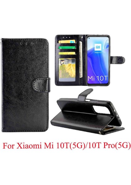 Xiaomi Mi 10T Pro 5g Için Flip Case Kickstand Pu Deri Kart Tutucu (Yurt Dışından)