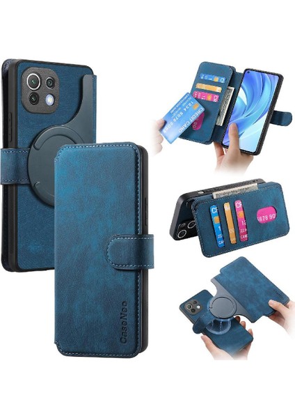 Xiaomi 11 Lite Için Flip Case Retro Cüzdan Kart Standı Mıknatıs Koruyucu (Yurt Dışından)