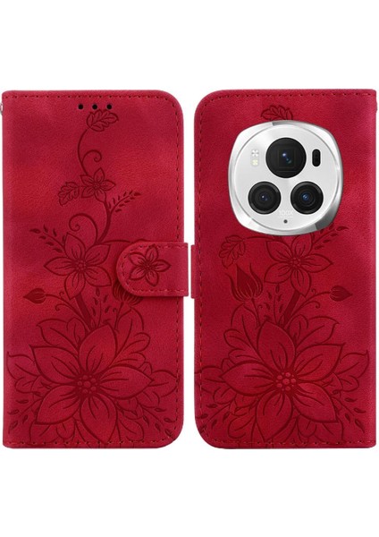 Onur Magic6 Pro Cüzdan Için Flip Case Kickstand Kart Tutucu Manyetik Zambak (Yurt Dışından)
