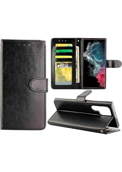Samsung Galaxy S22 Ultra 5g Manyetik Kapatma Pu Deri Kart Için Flip Case (Yurt Dışından)