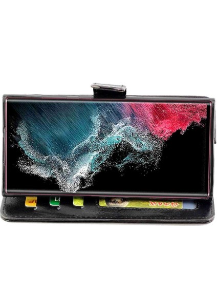 Samsung Galaxy S22 Ultra 5g Manyetik Kapatma Pu Deri Kart Için Flip Case (Yurt Dışından)
