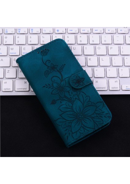 Xiaomi Redmi Için Flip Case 13 4g Kabartmalı Zambak Kart Tutucu Cüzdan Manyetik (Yurt Dışından)