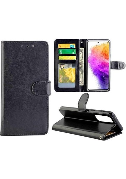 Samsung Galaxy A73 5g Kart Tutucu Pu Deri Kickstand Için Flip Case (Yurt Dışından)