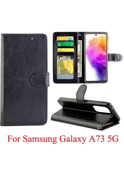 Samsung Galaxy A73 5g Kart Tutucu Pu Deri Kickstand Için Flip Case (Yurt Dışından)