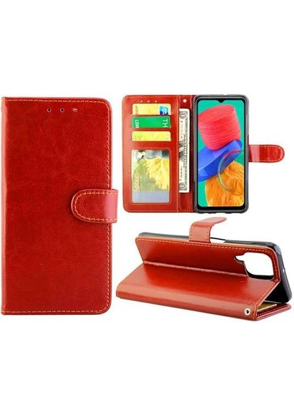 Samsung Galaxy M33 Için Flip Case Pu Deri Kart Tutucu Manyetik Kapatma (Yurt Dışından)