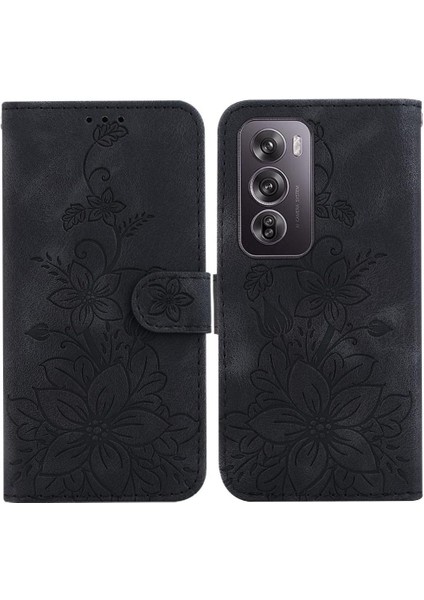 Oppo Oppo 12 Pro 5g Için Flip Case Kart Tutucu Manyetik Kabartmalı Zambak (Yurt Dışından)
