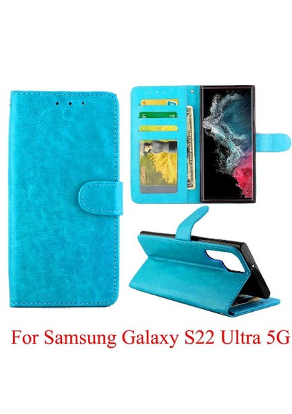 Samsung Galaxy S22 Ultra 5g Manyetik Kapatma Pu Deri Kart Için Flip Case (Yurt Dışından)