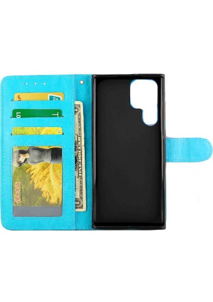 Samsung Galaxy S22 Ultra 5g Manyetik Kapatma Pu Deri Kart Için Flip Case (Yurt Dışından)