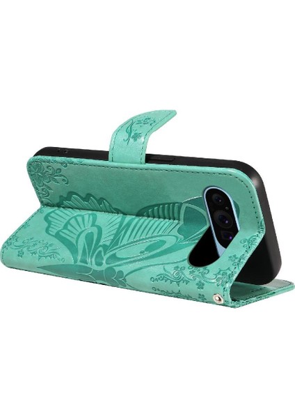 Kredi Kartı Yuvası Yüksek Kaliteli Deri ile Google Pixel 9 Için Flip Case (Yurt Dışından) modelleri