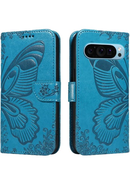 Kredi Kartı Yuvası Yüksek Kaliteli Deri ile Google Pixel 9 Için Flip Case (Yurt Dışından)