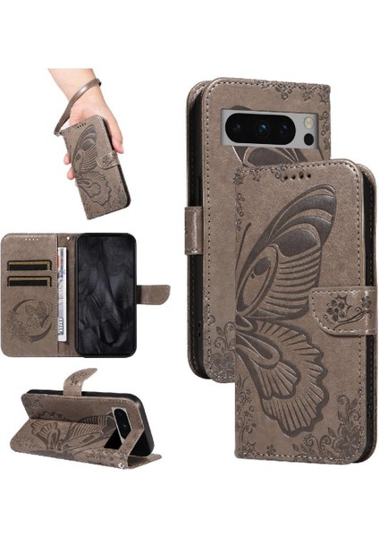 Kredi Kartı Yuvası Ayrılabilir El ile Google Pixel 8 Pro Için Flip Case (Yurt Dışından)