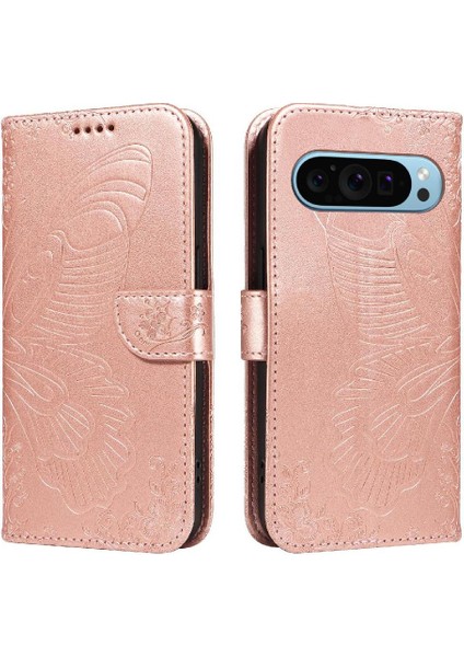 Kredi Kartı Yuvası Yüksek Kaliteli Deri ile Google Pixel 9 Için Flip Case (Yurt Dışından)