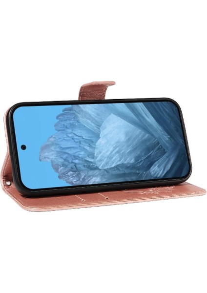 Kredi Kartı Yuvası Yüksek Kaliteli Deri ile Google Pixel 9 Için Flip Case (Yurt Dışından) modelleri
