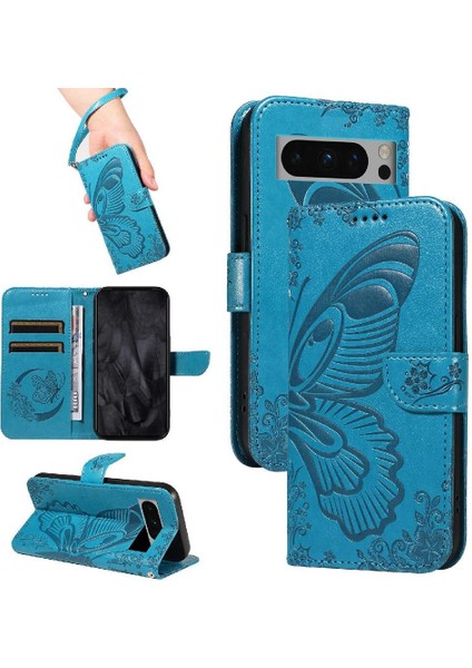 Kredi Kartı Yuvası Ayrılabilir El ile Google Pixel 8 Pro Için Flip Case (Yurt Dışından)