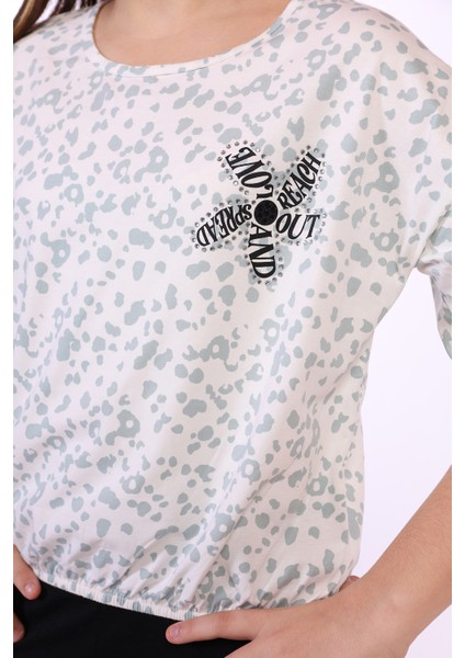 Kız Çocuk Yazılı Çiçek Baskılı Tişört fiyatları