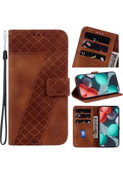 Telefon Kılıfı Için Xiaomi Redmi 13 4g Cüzdan Kart Yuvası Fonksiyonu Kabartmalı Pu (Yurt Dışından)