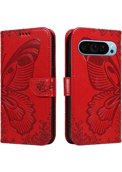 Kredi Kartı Yuvası Yüksek Kaliteli Deri ile Google Pixel 9 Için Flip Case (Yurt Dışından)