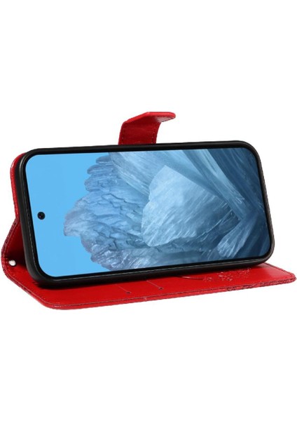 Kredi Kartı Yuvası Yüksek Kaliteli Deri ile Google Pixel 9 Için Flip Case (Yurt Dışından) modelleri