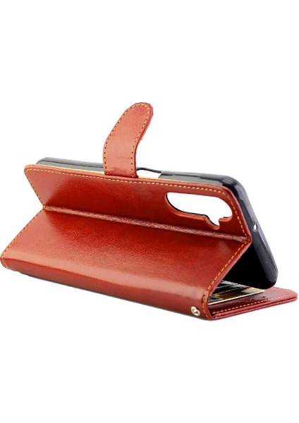 Samsung Galaxy M34 5g Darbeye Kickstand Kart Tutucu Pu Için Flip Case (Yurt Dışından)