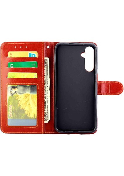 Samsung Galaxy M34 5g Darbeye Kickstand Kart Tutucu Pu Için Flip Case (Yurt Dışından)