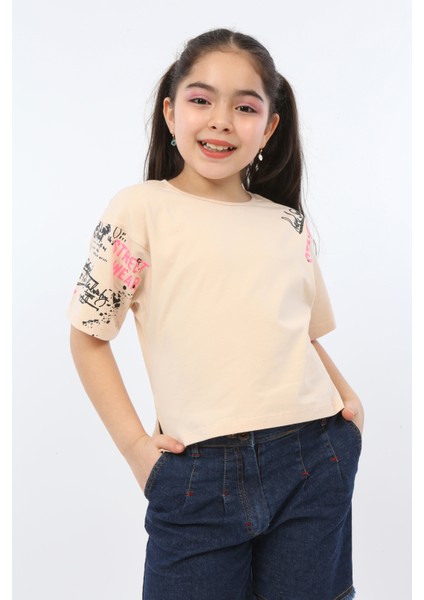 Kız Çocuk Street Baskılı Tişört fiyatları