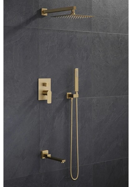 Banyo Duş Seti Ankastre Mat Gold Özel Seri Yeni Model 7 Yıl Garantili Ithal fiyatları
