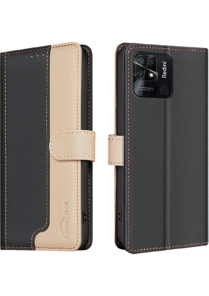 Xiaomi Redmi 10C Rfıd Engelleme Kickstand Darbeye Tpu Flip Case (Yurt Dışından)