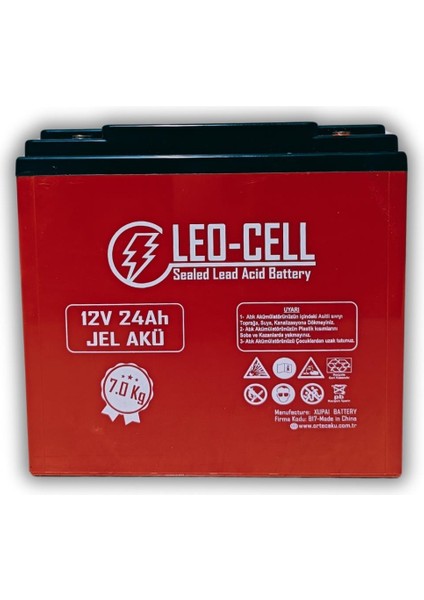 Leo-Cell 5'li Set 12V 24 Ah Japon Teknolojisi 7 kg Elektrikli Motorsiklet Aküsü (2024 Üretimi)