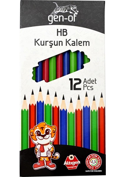 Hb Köşeli Kurşun Kalem 12'li +Kırmızı Kopya Kalem i 6'lı+ Sınav Silgisi 3'lü fiyatları
