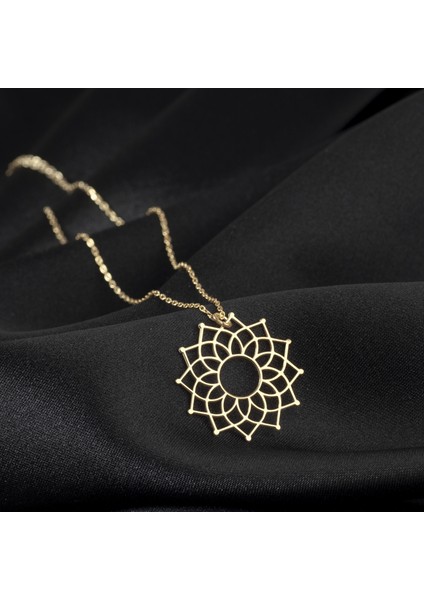 925 Ayar Gümüş Lotus Çiçeği Kadın Kolye Özel Tasarım