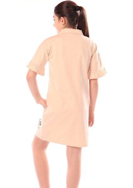 Kız Çocuk Yakalı Fermuar Detaylı Perfect Fit Baskılı Elbise fiyatları