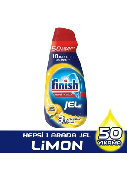 Hepsi Bir Arada 1000 ml Konsantre Jel limon Bulaşık Makinesi Deterjanı