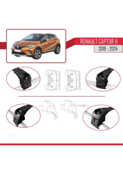 Renault Captur Iı 2019 ve Sonrası ile Uyumlu Ace-2 Ara Atkı Tavan Barı Siyah fırsatları