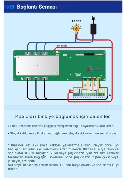 Tdt Bms LCD Ekranlı Smart 13S-16S 48V 100A Lifepo4 Ess