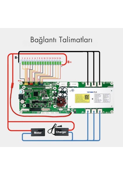 Dokunmatik Ekranlı Smart 13S-16S 48V 100A Bms Lifepo4 Ess