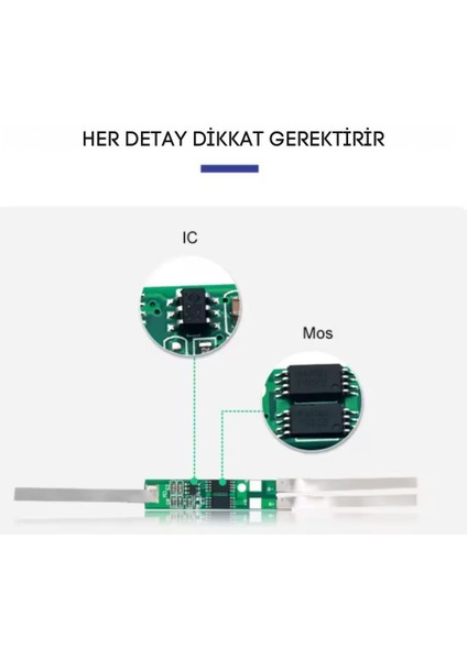 Tdt 7.4V 2s 4A Li-Ion Pil Koruma Devresi Nikel Şeritli Bms